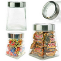 Pyramid Glass Jar See Thru Lid - Empty